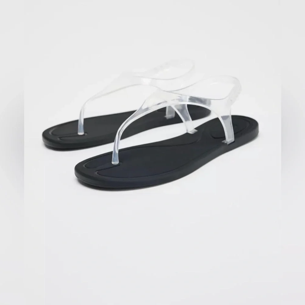 Vinyl Strap Zara sandals, Size 39(8.5) - Picture 2 of 7